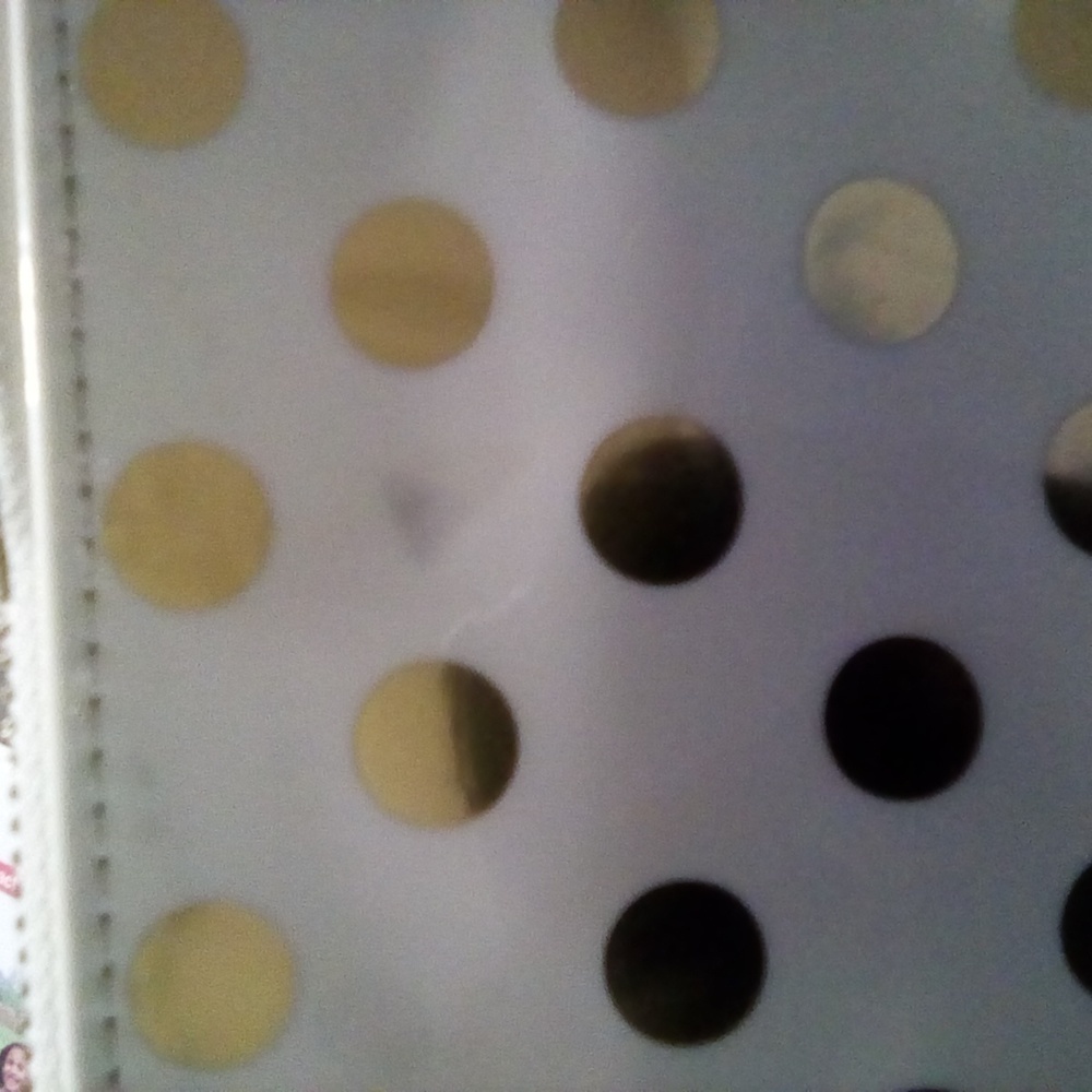 Kate Spade New York Gold Polka Dot Zip Pouch Clutch Bag 8 1/2 x 5 5/8 - Picture 5 of 6